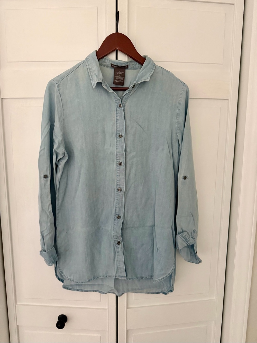 Chelsea & Theodore Pale Blue Denim Tunic Shirt